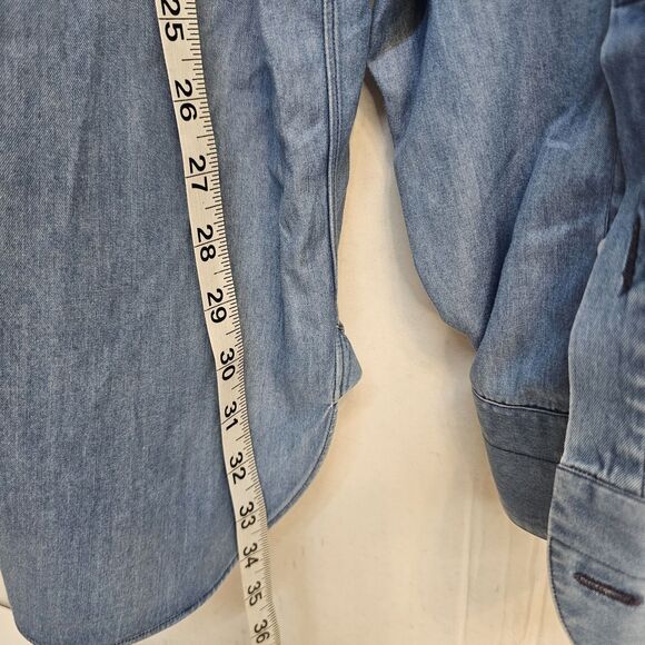 Lorenzini Long Sleeve Dress Shirt Sz 17/43 Blue Button Pockets Office Work U 427 - Picture 4 of 9